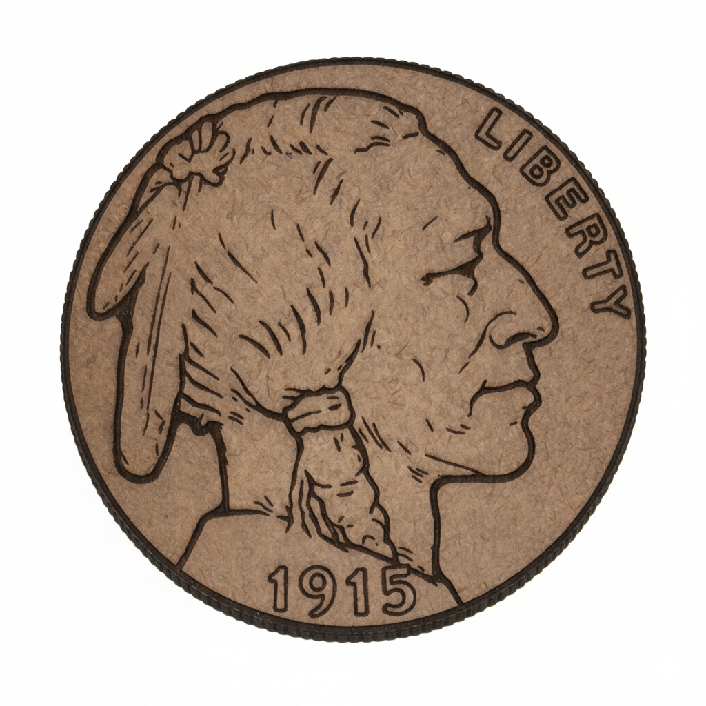 Premium Hardboard Coin Coasters (5-Pack) with Display Base - Iconic American Designs